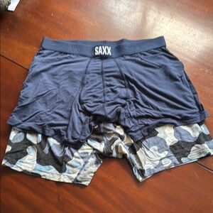 SAXX Blue Boxer Briefs with Elastic Waistband